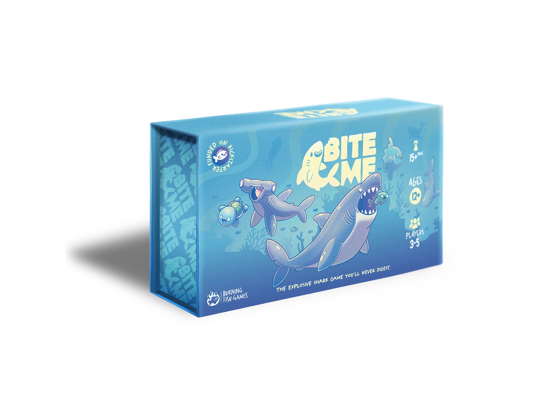 Blue original Bite Me box render, transparent background