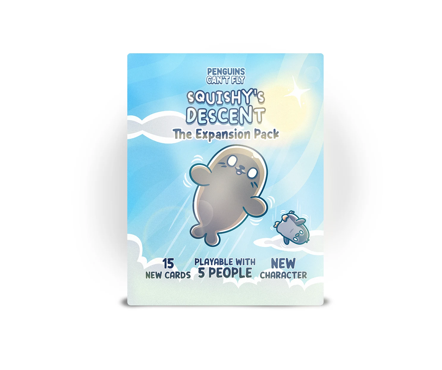 Original Squishy's Descent mint/blue expansion pack front on white